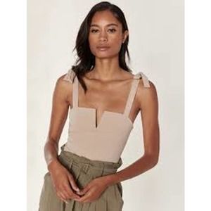 4Si3NNA Elle Tie Shoulder Bodysuit in Nude Size XS